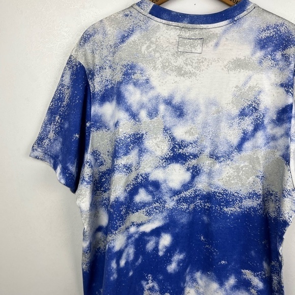 rise As 1ne Mens Short Sleeve Graphic Tee Blue White Cloud - Picture 7 of 11